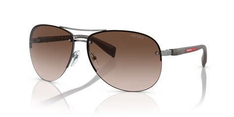 Prada Linea Rossa PS 56MS 65 Brown Gradient & Gunmetal 